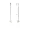 Lily & Roo Women's Silver Layered Large And Small Pearl Earrings In Silver