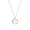 Lily & Roo Women's Silver Small Round Diamond Locket Necklace In Silver