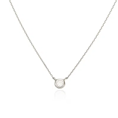 Lily & Roo Women's Silver Solid White Gold Floating Diamond Necklace