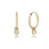 Lily & Roo Women's Silver Solid White Gold Mini Diamond Hoop Earrings In Silver