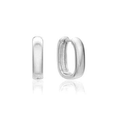 Lily & Roo Women's Silver Thick Squared Hoop Earrings