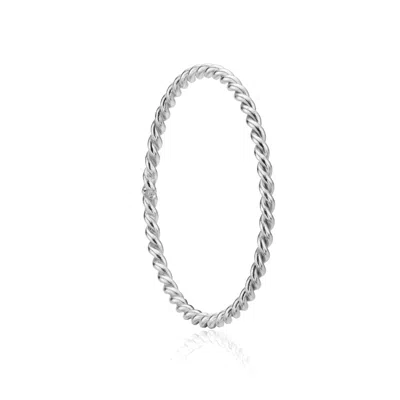 Lily & Roo Women's Silver Thin Twisted Stacking Ring
