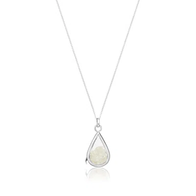 Lily & Roo Women's Sterling Silver Aquamarine Birthstone Teardrop Locket