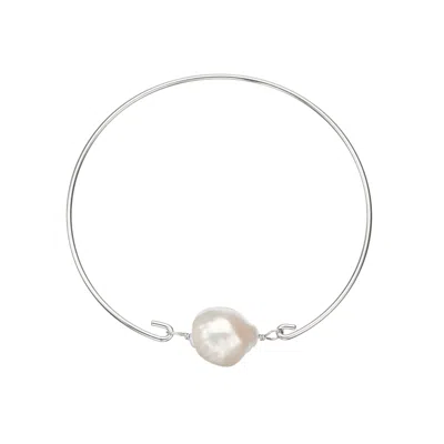 Lily & Roo Women's Sterling Silver Baroque Pearl Bangle
