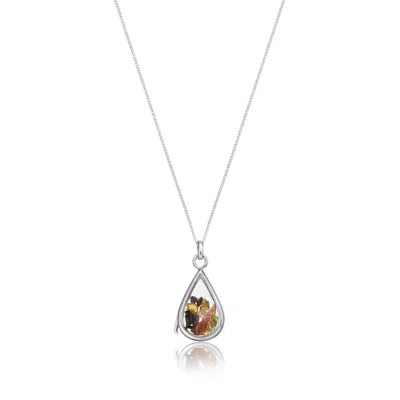 Lily & Roo Women's Sterling Silver Tourmaline Birthstone Teardrop Locket