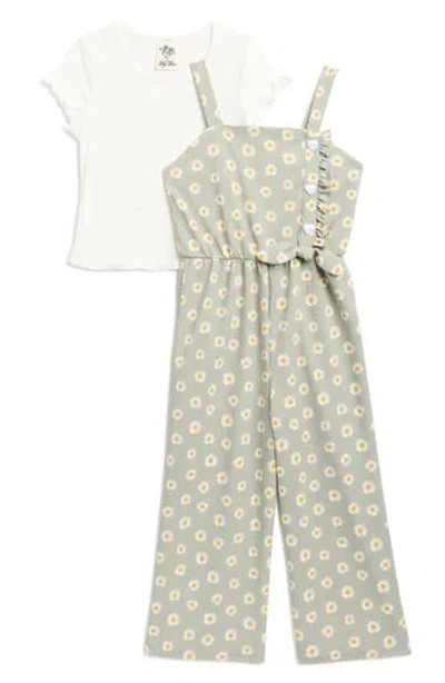 Lily Bleu Kids' Liverpool Ruffle T-shirt & Jumpsuit Set In Gray