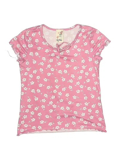 Pre-owned Lily Bleu Kids' Short Sleeve Henley Shirt In Pink