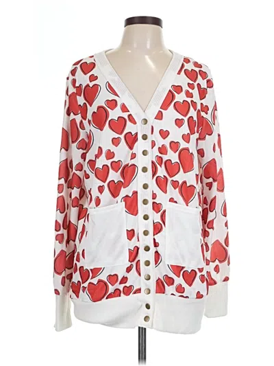 Pre-owned Lily By Firmiana Cardigan Sweater In White
