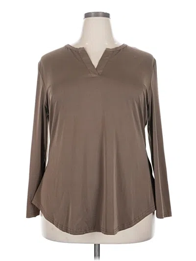 Pre-owned Lily By Firmiana Long Sleeve Blouse In Brown