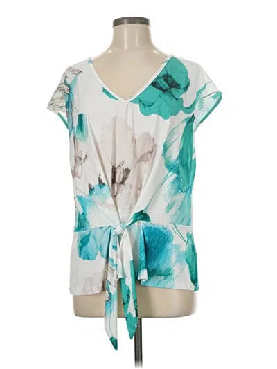 Pre-owned Lily By Firmiana Short Sleeve Blouse In Blue