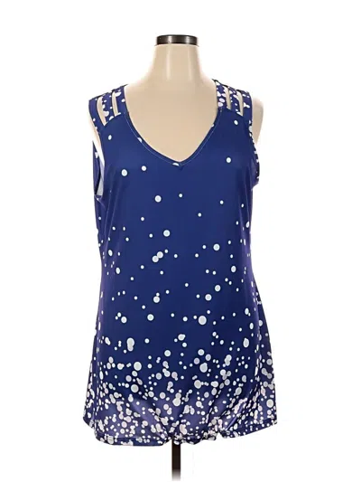 Pre-owned Lily By Firmiana Sleeveless Blouse In Blue