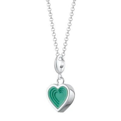 Lily Charmed Women's Blue / Silver Sterling Silver Geometric Turquoise Heart Charm Necklace