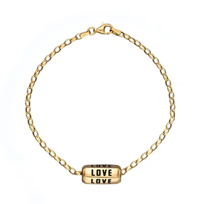 Lily Charmed Women's Gold / Black Gold Plated Love Is All Around Charm Bracelet - Black Enamel In Multi