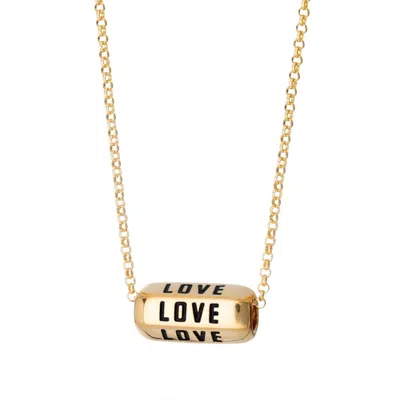 Lily Charmed Women's Gold / Black Gold Plated Love Is All Around Necklace - Black Enamel In Multi