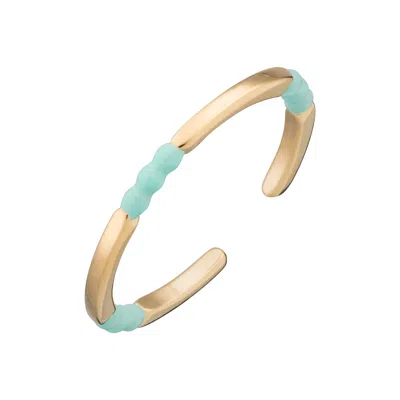Lily Charmed Women's Gold / Blue Gold Plated Enamel Dot Stacking Ring - Turquoise In Multi