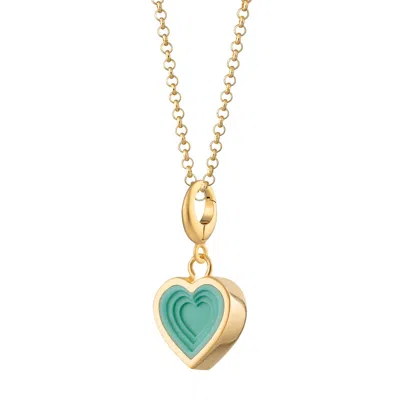 Lily Charmed Women's Gold / Blue Gold Plated Geometric Turquoise Heart Charm Necklace