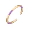 Lily Charmed Women's Gold / Orange Gold Plated Enamel Dot Stacking Ring - Purple In Multi