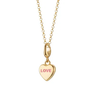 Lily Charmed Women's Gold / Pink / Purple Gold Plated Love Heart Sweet Charm Necklace