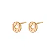 Lily Charmed Women's Gold / Pink / Purple Gold Plated Party Ring Biscuit Stud Earrings With Pink Enamel