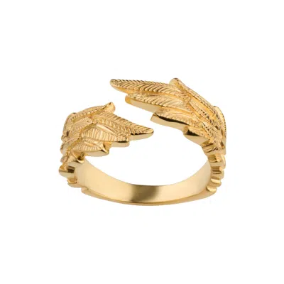 Lily Charmed Women's Gold Plated Angel Wing Hug Ring