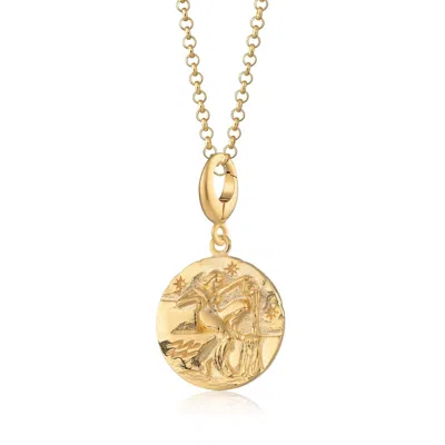 Lily Charmed Women's Gold Plated Aquarius Zodiac Charm Necklace - Star Sign Necklace