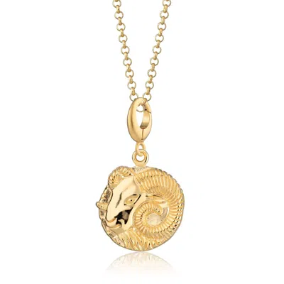 Lily Charmed Women's Gold Plated Aries Zodiac Charm Necklace - Star Sign Necklace