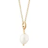 Lily Charmed Women's Gold Plated Baroque Pearl Charm Necklace