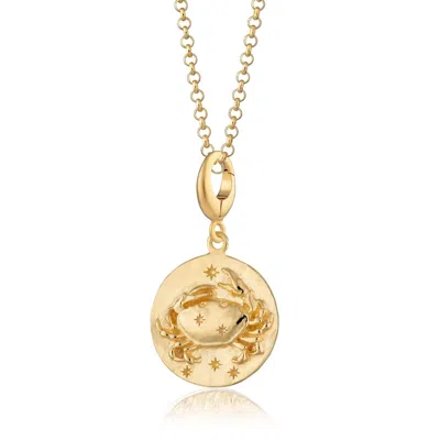 Lily Charmed Women's Gold Plated Cancer Zodiac Charm Necklace - Star Sign Necklace