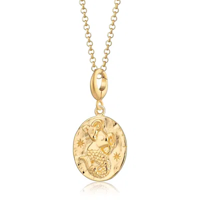 Lily Charmed Women's Gold Plated Capricorn Zodiac Charm Necklace - Star Sign Necklace