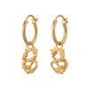 Lily Charmed Women's Gold Plated Chinese Dragon Charm Hoop Earrings In Gold
