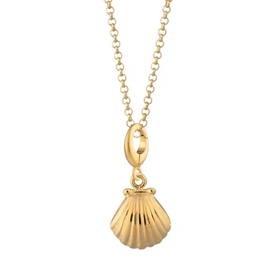 Lily Charmed Women's Gold Plated Clam Shell Charm Necklace