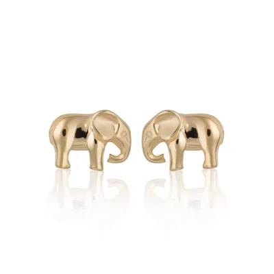 Lily Charmed Women's Gold Plated Elephant Stud Earrings - Animal Earrings