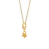 Lily Charmed Women's Gold Plated Forget Me Not Flower Charm Necklace