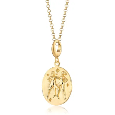 Lily Charmed Women's Gold Plated Gemini Zodiac Charm Necklace - Star Sign Necklace