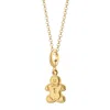 Lily Charmed Women's Gold Plated Gingerbread Man Biscuit Charm Necklace