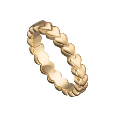 Lily Charmed Women's Gold Plated Heart Stacking Ring