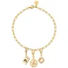 Lily Charmed Women's Gold Plated Holiday Oval Link Charm Bracelet