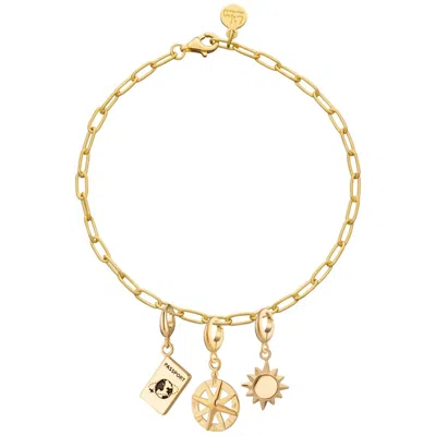 Lily Charmed Women's Gold Plated Holiday Oval Link Charm Bracelet