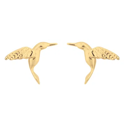 Lily Charmed Women's Gold Plated Hummingbird Stud Earrings
