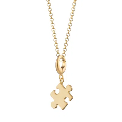 Lily Charmed Women's Gold Plated Jigsaw Charm Necklace