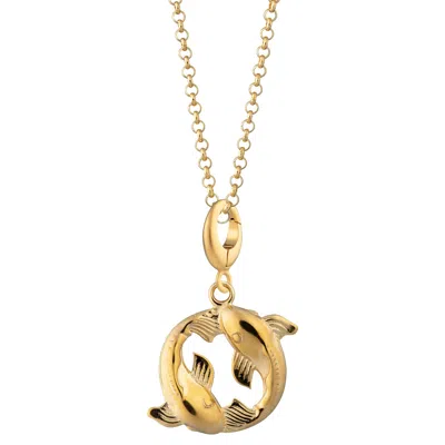 Lily Charmed Women's Gold Plated Koi Fish Pisces Zodiac Charm Necklace