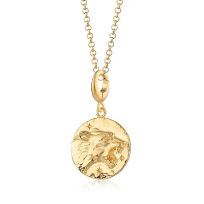 Lily Charmed Women's Gold Plated Leo Zodiac Charm Necklace - Star Sign Necklace