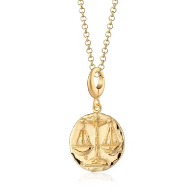 Lily Charmed Women's Gold Plated Libra Zodiac Charm Necklace - Star Sign Necklace