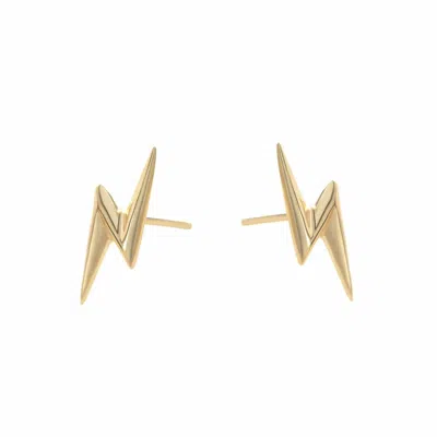 Lily Charmed Women's Gold Plated Lightning Bolt Stud Earrings