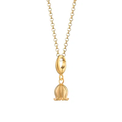 Lily Charmed Women's Gold Plated Lily Of The Valley Flower Charm Necklace