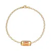 Lily Charmed Women's Gold Plated Love Is All Around Charm Bracelet - Rainbow Enamel In Gold