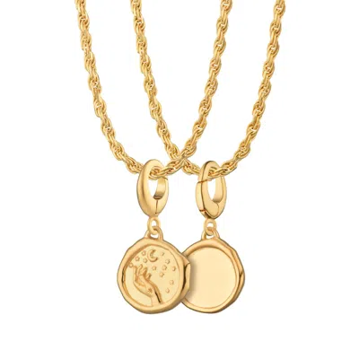 Lily Charmed Women's Gold Plated Manifest Magic Charm Necklace With Twisted Rope Chain