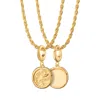 Lily Charmed Women's Gold Plated Manifest Trust Charm Necklace With Twisted Rope Chain