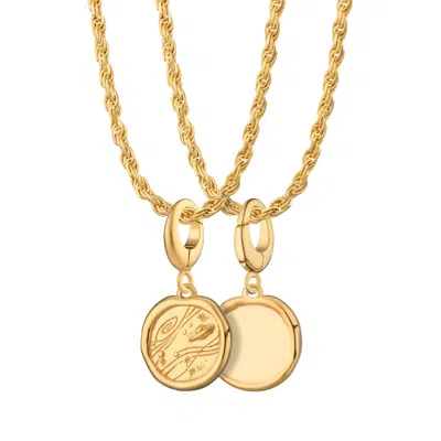 Lily Charmed Women's Gold Plated Manifest Trust Charm Necklace With Twisted Rope Chain