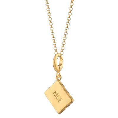 Lily Charmed Women's Gold Plated Nice Biscuit Charm Necklace
